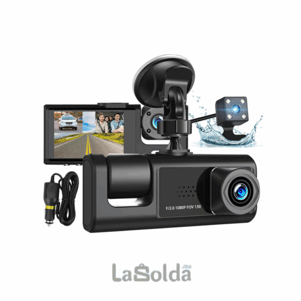 Caméra voiture 3 lentilles 1080P HD