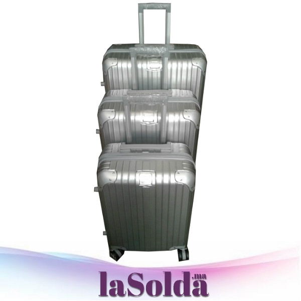 3 Valises Trolley Model TRIBLOO Gris Métallisé