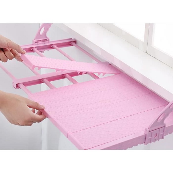 Étagère Support  A Suspendre Multifonction : Sèche Linge et Organisateur  Pour Balcon , fenêtre, salle de bain ...