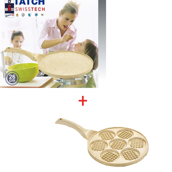 Pack Gaufrier En Céramique 26cm + Crêpière  En Céramique 26cm
