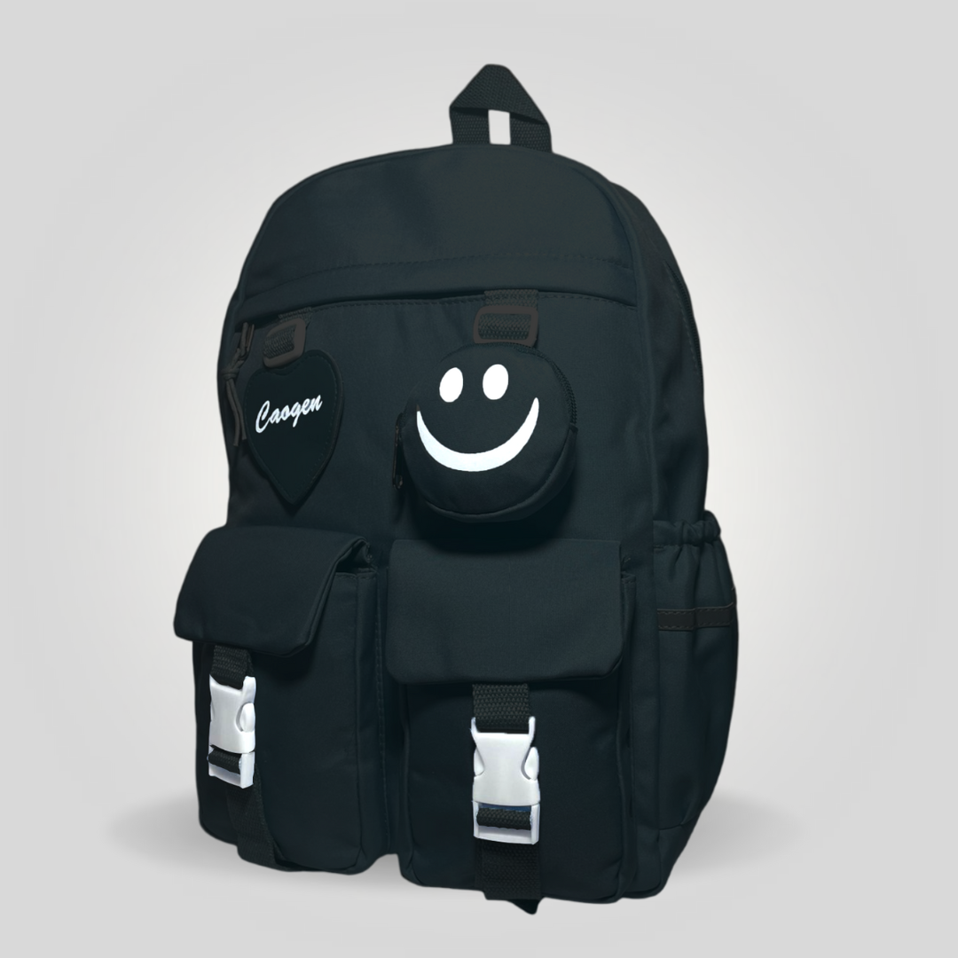 Sac à dos de couleur noire pour le bureau, collage, sac à dos d'école pour garçons et filles