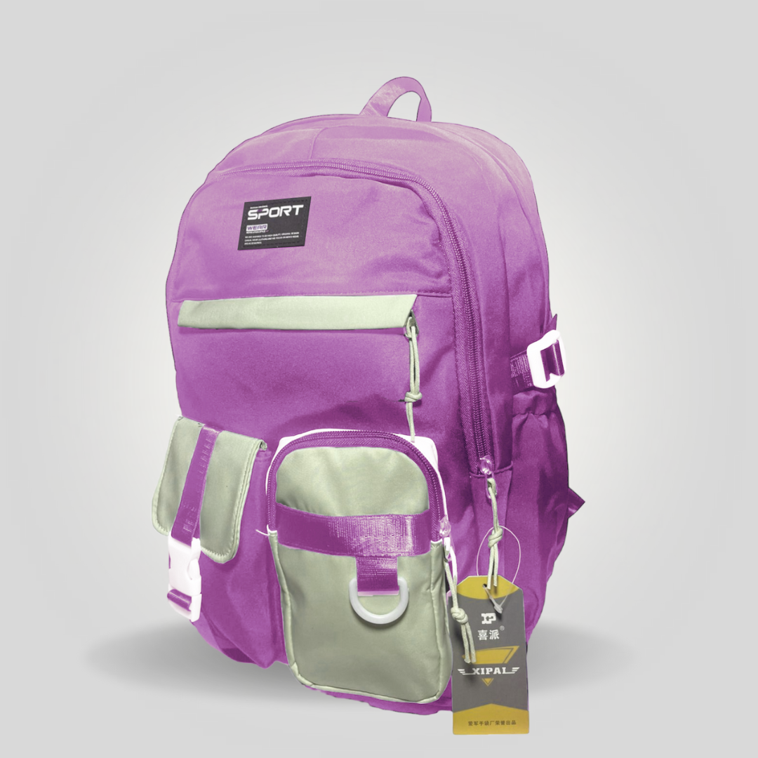 Cartable multipoches avec sac à dos d'école primaire et secondaire pour filles et garçons