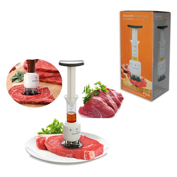 Injecteur De Sauces Et Attendrisseur De Viande ( attendrir et aromatiser votre viande, vos steaks,..en même temps)