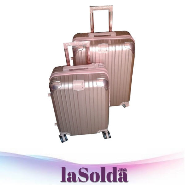 2 Valises Trolley Model TRIBLOO Corail Grande + moyenne